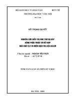 Tóm tắt luận án Tiến sĩ Y học: Nghiên cứu điều trị ung thư dạ dày bằng phẫu thuật có kết hợp hoá chất ELF và miễn dịch trị liệu Aslem