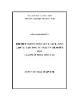 luận văn thạc sĩ thu hút nguồn nhân lực chất lượng cao tại tại công ty trách nhiệm hữu hạn giải pháp phần mềm CMC 