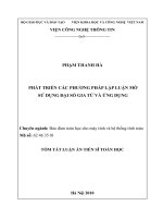 Tóm tắt luận án Tiến sĩ Toán học: Phát triển các phương pháp lập luận mờ sử dụng đại số gia tử và ứng dụng