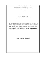 luận văn thạc sĩ phát triển chuỗi cung ứng xuất khẩu rau quả việt nam trong bối cảnh tác động của cách mạng công nghiệp 4 0 