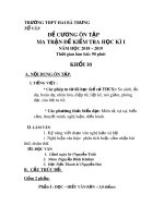 Đề cương ôn tập ma trận đề kiểm tra học kì I năm học 2018 – 2019