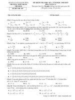 Đề thi học kì 1 môn Toán 11 năm 2018-2019 có đáp án - Trường THPT Đoàn Thượng