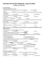 Revision for the first semester – English 10 (New) - Academic year 2018-2019