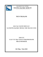 Tóm tắt luận văn Thạc sĩ Quản trị kinh doanh: Đào tạo  nguồn nhân lực tại Trường Đại học Thể dục thể thao Đà Nẵng