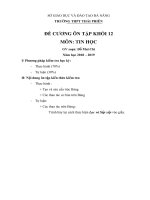 Đề cương ôn tập học kì 1 môn Tin học 12 năm 2018-2019 - Trường THPT Thái Phiên