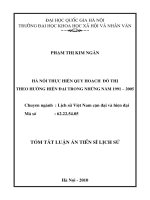 Tóm tắt luận án Tiến sĩ Lịch sử: Hà Nội thực hiện quy hoạch đô thị theo hướng hiện đại trong những năm 1991-2005