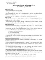 Đề cương ôn tập học kì 1 môn Lịch sử 11 năm 2018-2019 - Trường THPT Yên Hòa