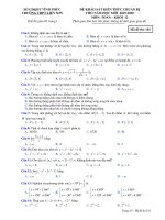 Đề thi KSCL đầu năm môn Toán 12 năm 2019-2020 - Trường THPT Liễn Sơn