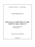 Tóm tắt luận văn Tiến sĩ Toán học: Phân loại các biểu diễn của một số nhóm ma trận lượng tử