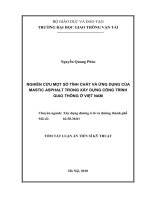 Tóm tắt luận án Tiến sĩ Kỹ thuật: Nghiên cứu một số tính chất và ứng dụng của Mastic Asphalt trong xây dựng công trình giao thông ở Việt Nam