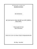 Tóm tắt luận văn Thạc sĩ: Kế toán quản trị chi phí tại Viễn thông Đắk Nông