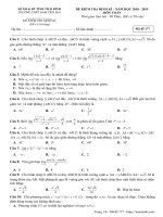 Đề kiểm tra định kì môn Toán 11 năm 2018-2019 có đáp án - Trường THPT Nam Tiền Hải