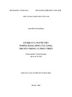 Tóm tắt luận án Tiến sĩ Văn hóa học: Lễ hội của người Việt đồng bằng sông Cửu Long, truyền thống và phát triển