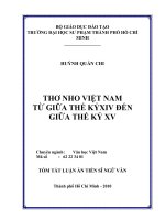 Tóm tắt luận án Tiến sĩ Ngữ văn: Thơ Nho Việt Nam từ giữa thế kỉ XIV đến giữa thế kỉ XV