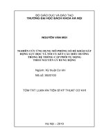 Tóm tắt Luận án tiến sĩ Kỹ thuật: Nghiên cứu ứng dụng mô phỏng số để khảo sát động lực học và tối ưu kết cấu điều hướng trong hệ thống cấp phôi tự động theo nguyên lý rung động