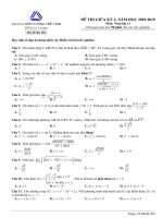 Đề thi giữa HK2 môn Toán 11 năm 2018-2019 có đáp án - Trường THPT Lương Thế Vinh