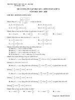 Đề cương ôn tập học kì 1 môn Toán 11 năm 2019-2020 - Trường THPT Chu Văn An