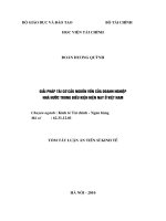 Tóm tắt luận văn Tiến sĩ Kinh tế: Giải pháp tái cơ cấu nguồn vốn của doanh nghiệp nhà nước trong điều kiện hiện nay ở Việt Nam