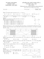 Đề thi KSCL lần 3 môn Toán 12 năm 2018-2019 có đáp án - Trường THPT Ninh Bình - Bạc Liêu