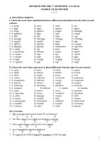 Đề cương ôn tập học kì 1 môn Tiếng Anh 10 năm 2019-2020 - Trường THPT Ngô Quyền