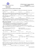 Đề kiểm tra giữa HK2 môn Toán 10 năm 2018-2019 có đáp án - Trường THPT Lương Thế Vinh