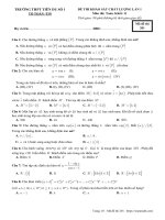 Đề thi KSCL lần 1 môn Toán 11 năm 2018-2019 có đáp án - Trường THPT Tiên Du số 1