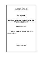 Tóm tắt luận án Tiến sĩ Ngữ văn: Thế giới động vật trong ca dao cổ truyền người Việt