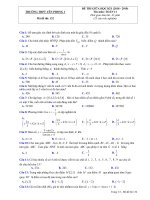 Đề thi giữa HK1 môn Toán 11 năm 2018-2019 có đáp án - Trường THPT Yên Phong 1