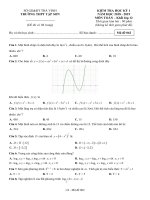Đề thi học kì 1 môn Toán 12 năm 2018-2019 - Trường THPT Tập Sơn
