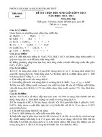 Đề thi chọn HSG cấp huyện môn Hóa học 9 năm 2012-2013 có đáp án - Phòng GD&ĐT Thanh Thủy