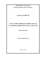 Luận án Tiến sĩ: Tăng cường minh bạch thông tin tại các doanh nghiệp Nhà nước ở Việt Nam