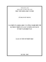 Luận án Tiến sĩ Triết học: Vai trò của khoa học và công nghệ đối với sự phát triển của lực lượng sản xuất ở Việt Nam hiện nay