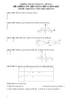 Đề cương ôn tập học kì 1 môn Toán 12 năm 2019-2020 - Trường THPT Bùi Thị Xuân