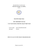 Tóm tắt luận án Tiến sĩ Quản trị kinh doanh: Duy trì nhân tài tại các ngân hàng thương mại Việt Nam