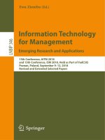 Information technology for management emerging research and applications 15th conference, AITM 2018, and 13th conferen 