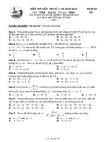Đề kiểm tra giữa HK2 môn Toán 12 năm 2018-2019 - Trường THPT Gia Định