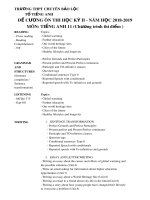 Đề cương ôn tập học kì 2 môn Tiếng Anh 11 năm 2018-2019 - Trường THPT chuyên Bảo Lộc (Chương trình thí điểm)