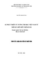 Tóm tắt luận án Tiến sĩ Ngữ văn: Sự phát triển tư tưởng thi học Việt Nam từ thế kỉ X đến hết thế kỉ XIX