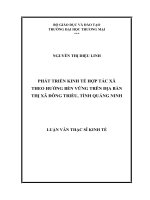luận văn thạc sĩ phát triển kinh tế hợp tác xã theo hướng bền vững trên địa bàn thị xã đông triều, tỉnh quảng ninh 