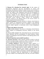 Summary of Doctoral thesis: Educating school behavior culture capacity for pedagogical university students in the Mekong Delta in the current context