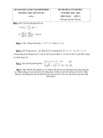 Đề thi chọn HSG cấp trường môn Toán lớp 11 năm 2018-2019 có đáp án - Trường THPT Nguyễn Du