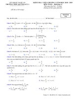 Đề kiểm tra 1 tiết chương 3 Giải tích 12 năm học 2018-2019 có đáp án - Trường THP Quỳnh Lưu 1