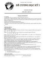 Đề cương ôn tập học kì 1 môn Hóa học 10 năm 2019-2020 - Trường THPT Xuân Đỉnh