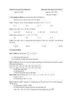 Đề thi học kì 2 môn Toán 7 năm 2017-2018 có đáp án - Phòng GD&ĐT Đan Phượng
