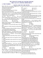 Đề cương ôn tập học kì 1 môn Vật lí 11 năm 2018-2019 - Trường THPT Thái Phiên