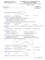 Đề thi KSCL lần 2 môn Toán 10 năm 2018-2019 có đáp án - Trường THPT Yên Lạc 2
