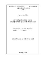 Tóm tắt luận án Tiến sĩ Kinh tế: Cơ chế quản lý tài chính các bệnh viện quân đội ở Việt Nam