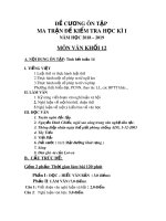 Đề cương ôn tập ma trận đề kiểm tra học kì I, năm học 2018 – 2019 - Môn Văn khối 12