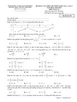 Đề thi KSCL THPT Quốc gia lần 3 môn Toán 12  năm 2018-2019 có đáp án - Trường THPT chuyên Vĩnh Phúc