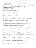 Đề thi học kì 1 môn Toán 11 năm 2018-2019 có đáp án - Sở GD&ĐT Vĩnh Phúc